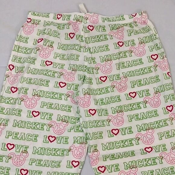 Disney VTG White Neon Mickey Mouse Printed Convertible PJ Pants Large - Picture 9 of 13